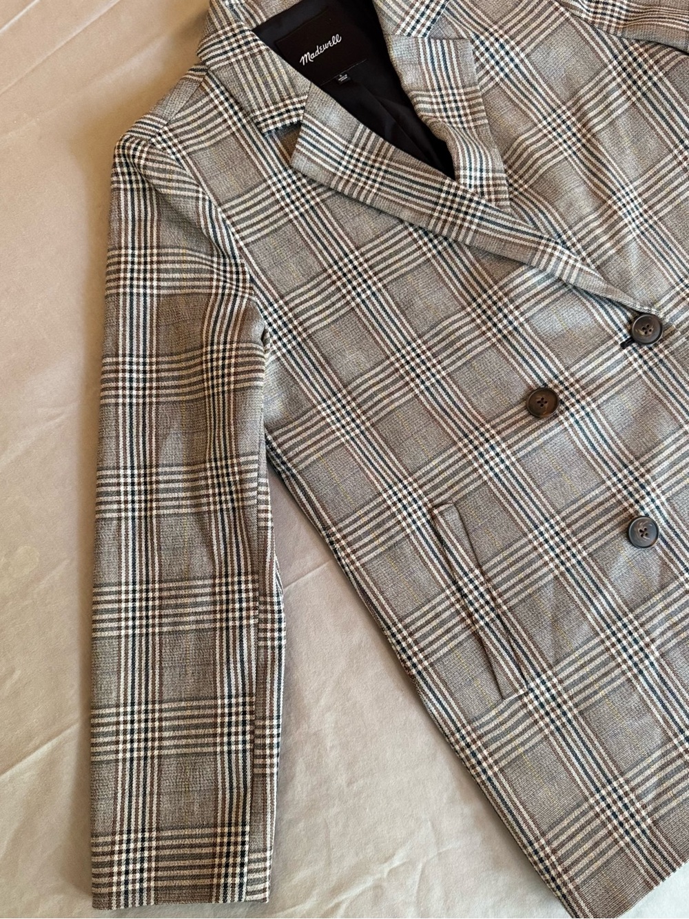 MADEWELL Caldwell Menswear Plaid Double-Breasted Blazer Classic Jacket - Picture 5 of 16